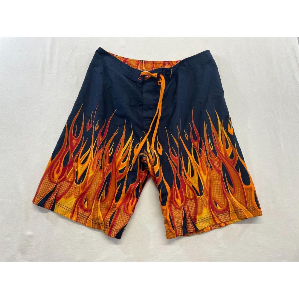 Ripzone Men's Blue Graphical Fire Design Swim - Gem